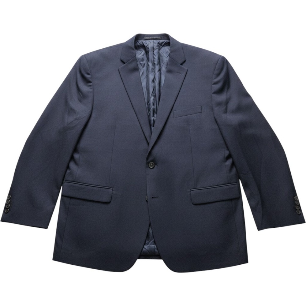 Chaps Suit Jacket Mens 54 Blue Polyester Classic Fit 2 Button Notch Lapel